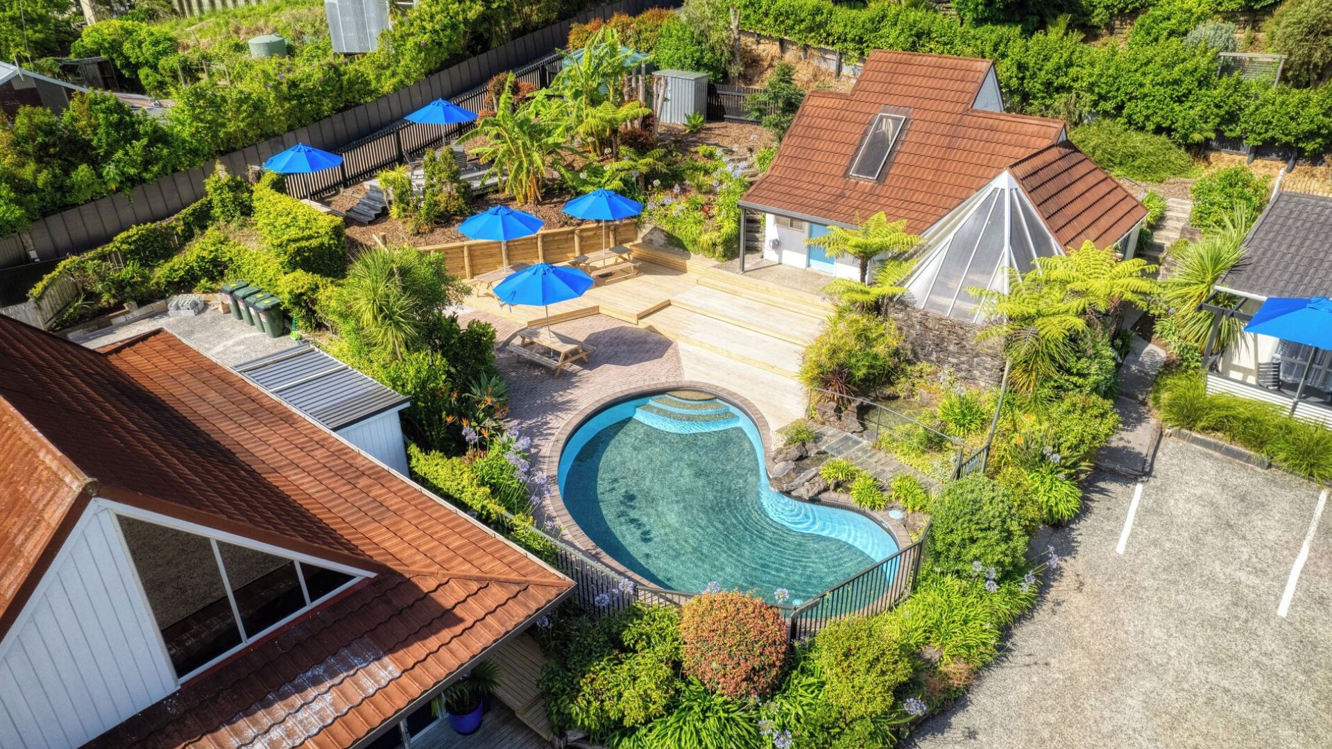 Aerial View, The Captains Motel