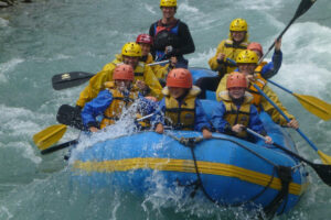 Afternoon Rafting Trip Group On Rapids