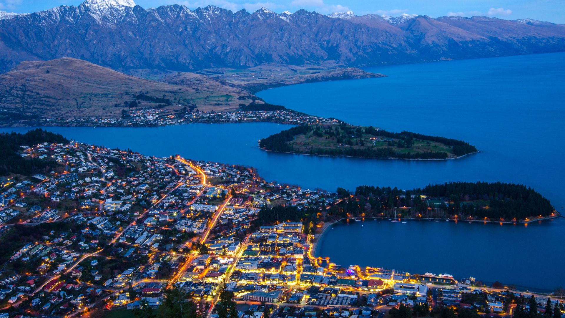 Arieal View Of Queenstown New Zealand
