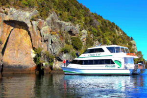 Early Bird Scenic Ngatoroirangi Maori Rock Carvings Boat Cruise Rock Carvings