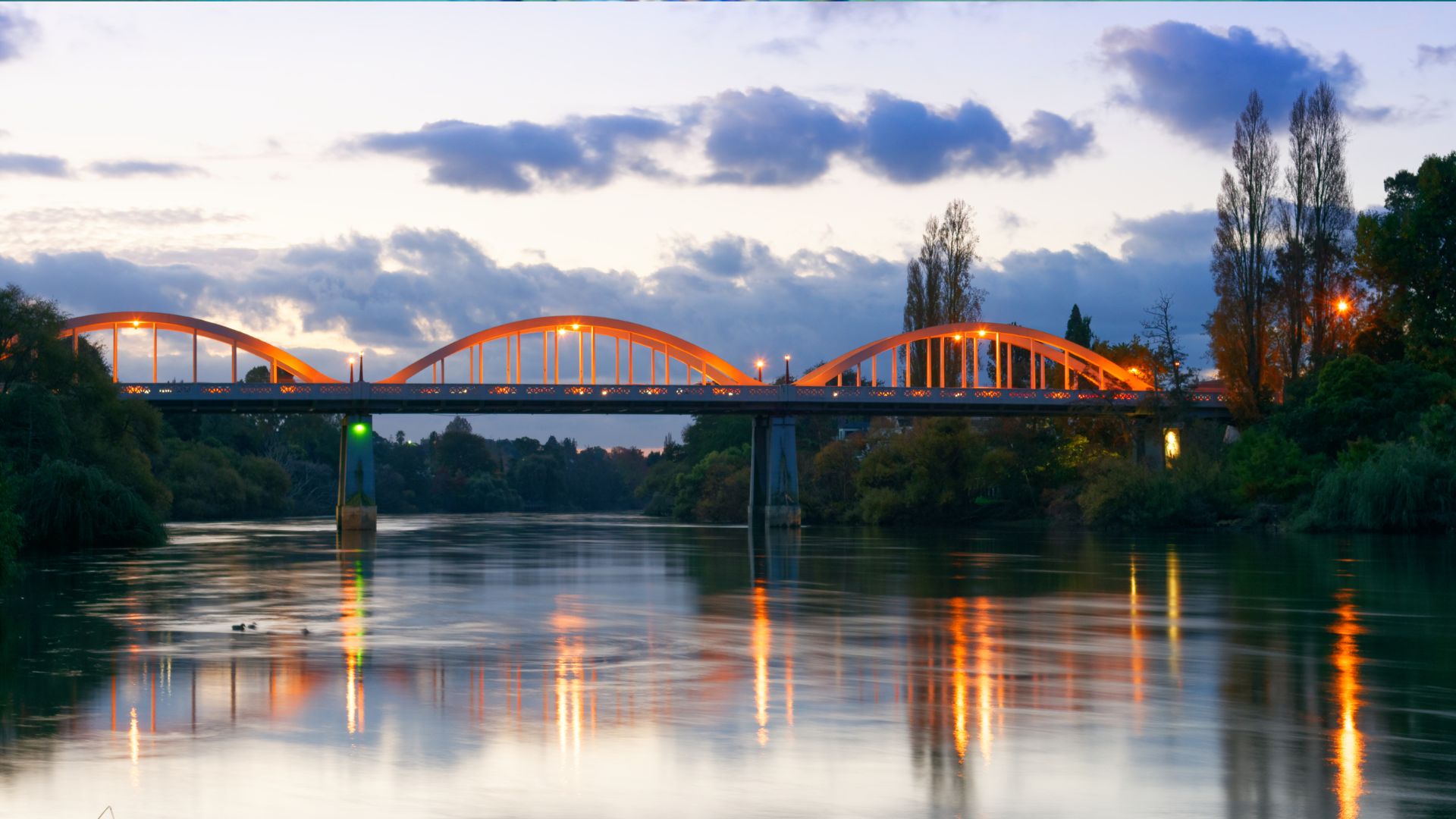 Dusk along the river in Hamilton