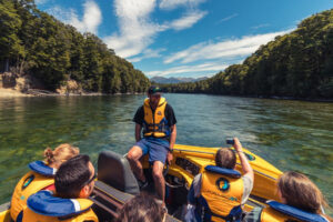 Jet Boat And Kepler Track Hike Group Selfie On Boat