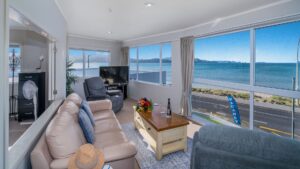Living Area, Deck, Waterfront Apartments, Whitianga