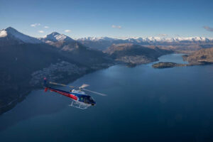 Milford Sound Glass Roof Cruise Helicopter Over Lake