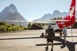 Milford Sound Glass Roof Cruise Plane At Airport
