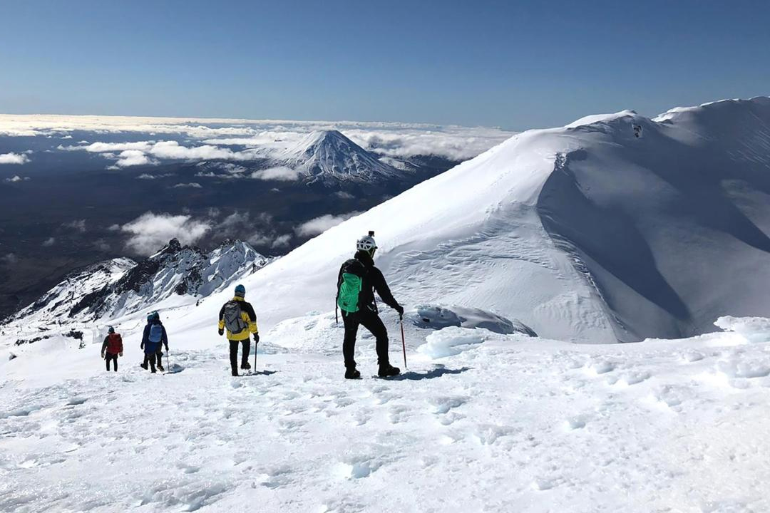 Premium Mt Ruapehu Summit Guided Group Hike Mountains In Background