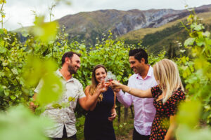 Queenstown Heli Wine Sampler Group Tasting In Vineyard