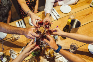 Queenstown Wine Sampler Group Toasting At Wine Tasting