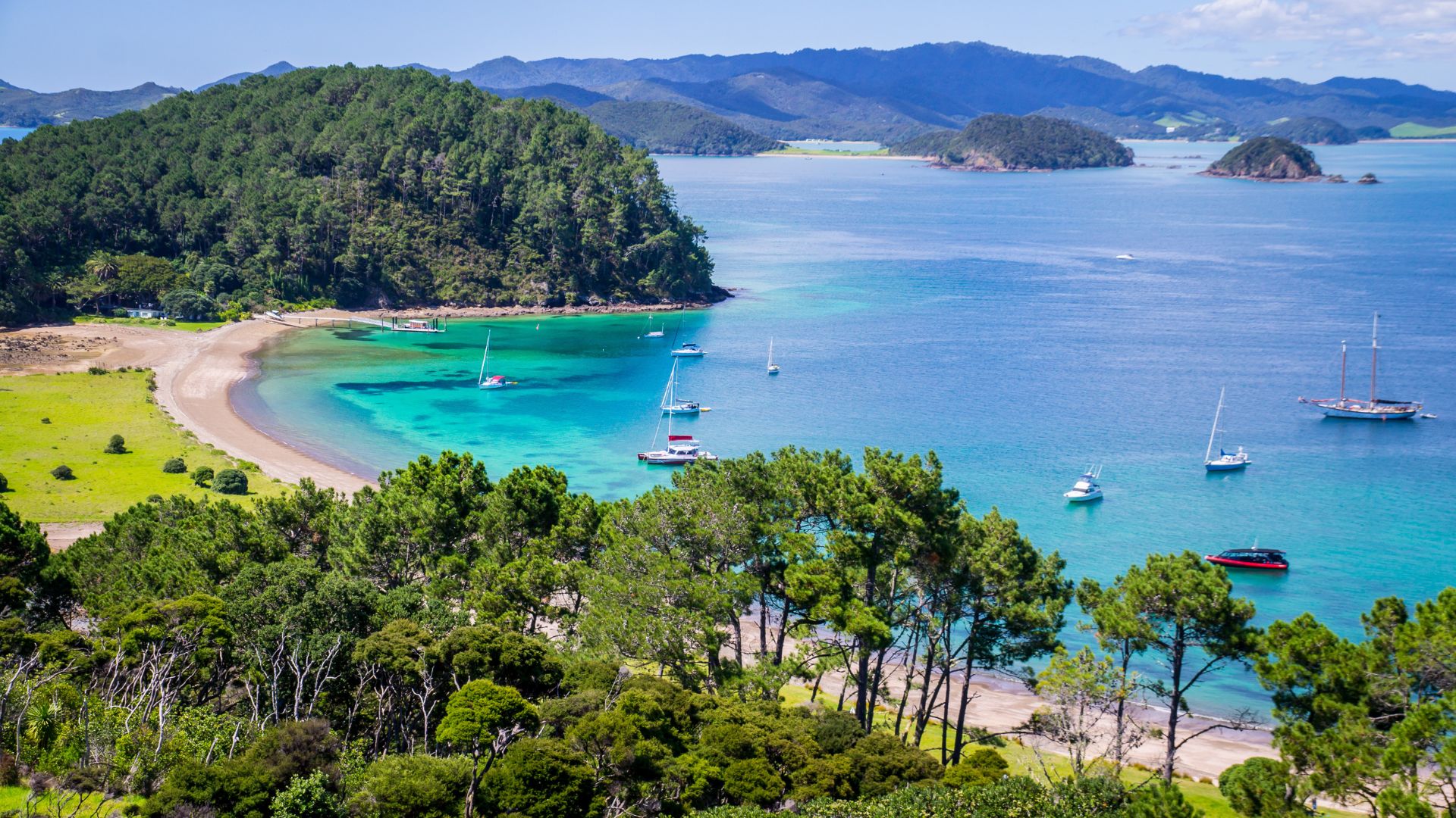 View Of Bay Of Islands New Zealand 1920×1080