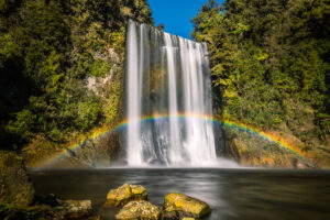 Bay Of Plenty Waterfall With Rainbow