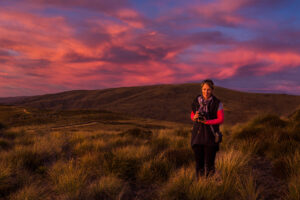 Follow The Gold East To Rugged Central Otago Photography Tour Woman At Sunset