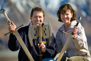 Lord Of Rings Edoras Tour Couple Pose With Props