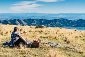 Love Is In The Air Helipicnic Couple Enjoys Picnic Wth A View