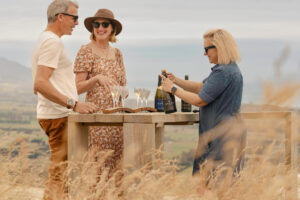 Moutain Top Wine Tour Couple Gets Ready To Sample Wine