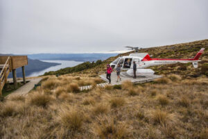Private Kepler Track Luxmore Guided Day Heli Hike Helicopter Lands On Pad