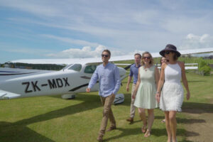 Waiheke Fly And Dine Experience Guest Exit Plane At Vineyard